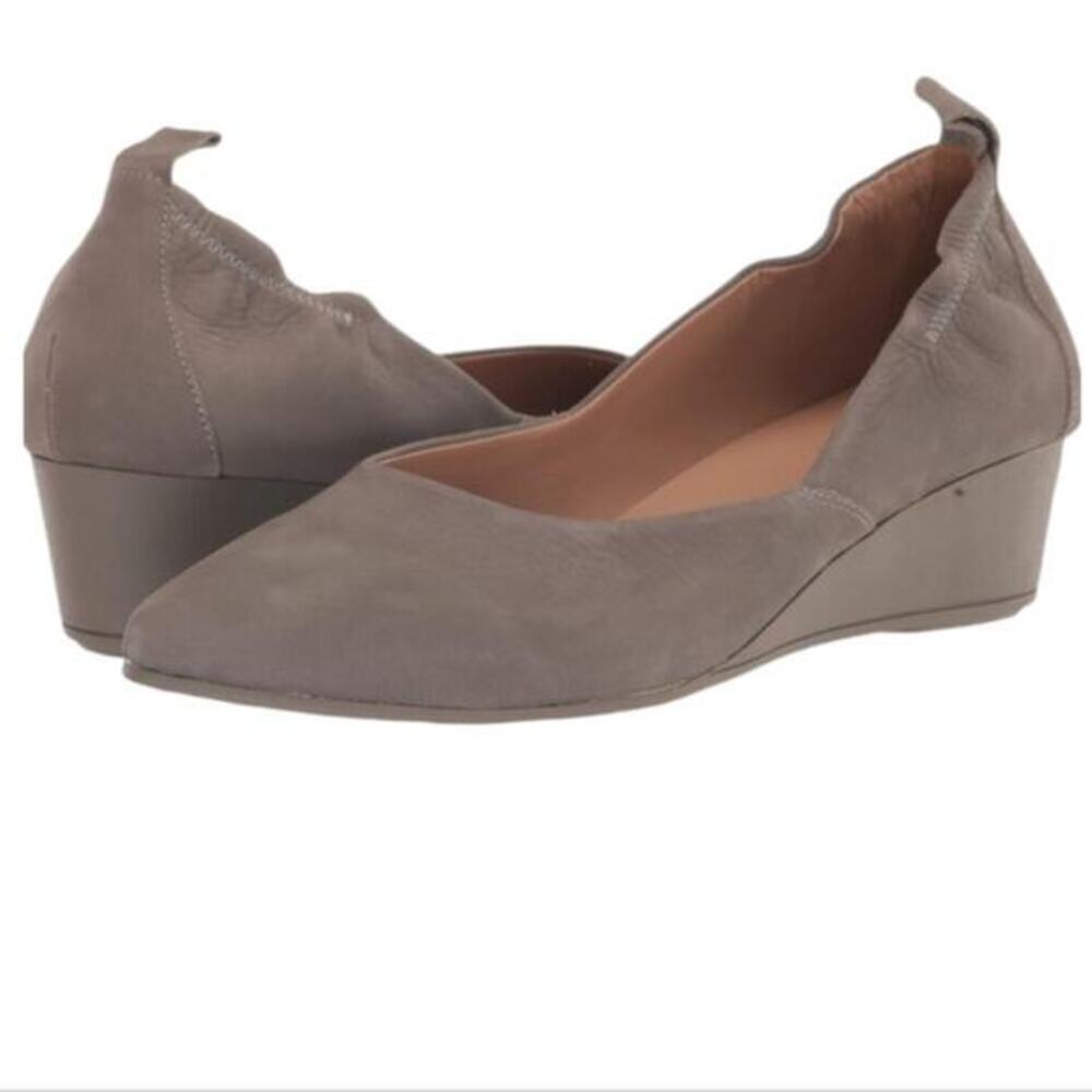 Blondo Women's Etta Pump Fallen Rock Grey Nubuck Wedge Comfort Heels‎ Size 10
